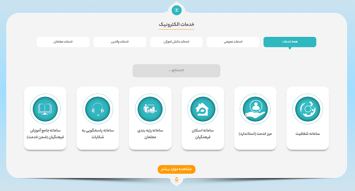 خدمات الکترونیک سایت آموزش و پرورش استان فارس