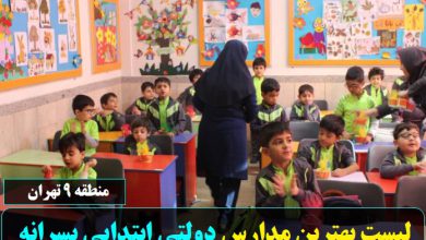 بهترین مدارس دولتی ابتدایی پسرانه منطقه نو تهران